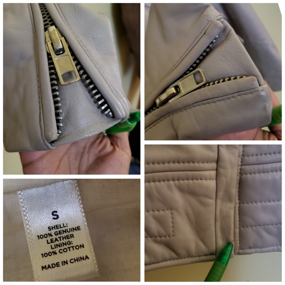 Dylan Gray Dove Leather Jacket Moto Biker S iro - Picture 8 of 8